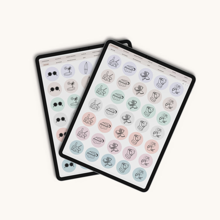 700 Digital Stickers | Daily life icons