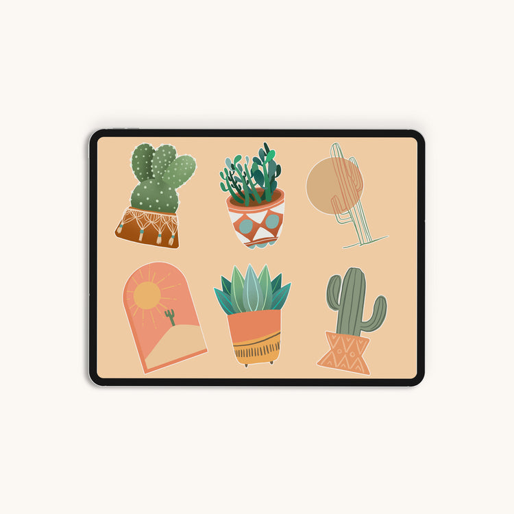 40 Digital Stickers | Cactus Lover