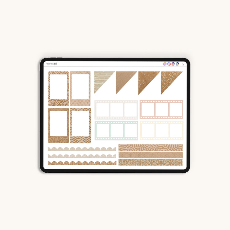 200 Digital Stickers | Kraft Paper