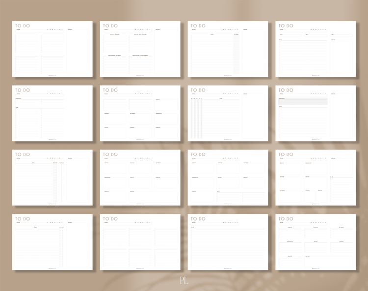 To-do-Listen Set mit 23 Vorlagen