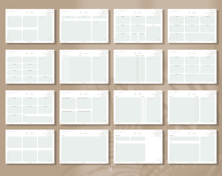 To-do-Listen Set mit 23 Vorlagen