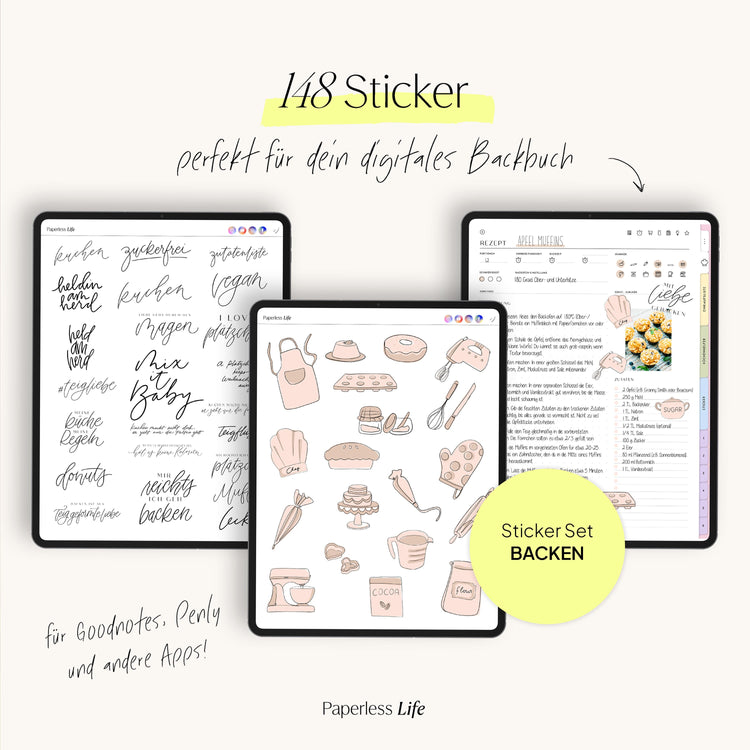 148 Digital Stickers | Baking