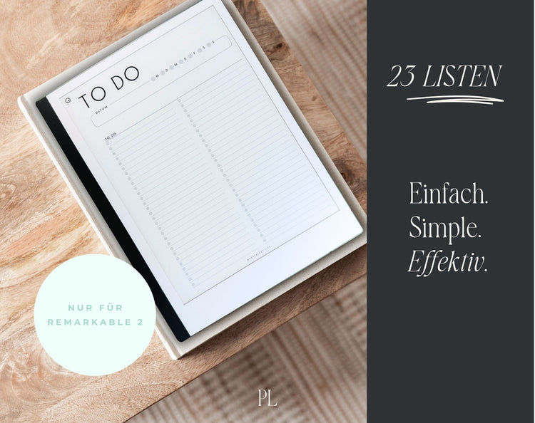 To-do list set with 23 templates for ReMarkable 2