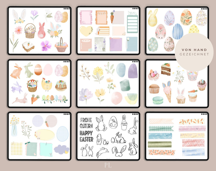 100 Digital Stickers | Easter