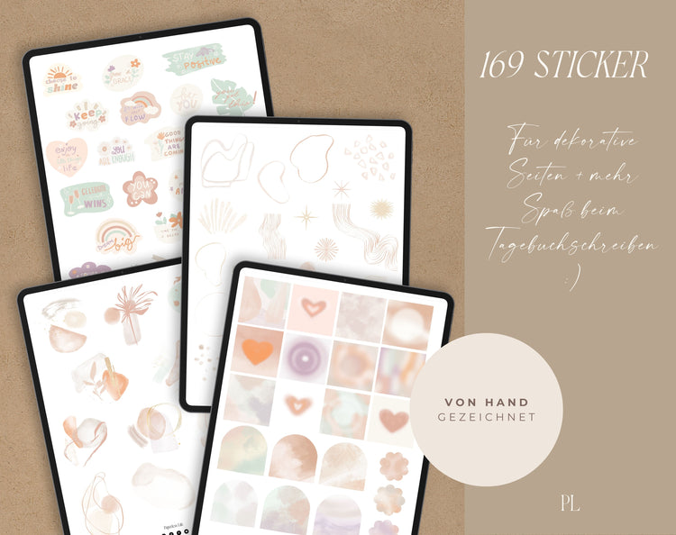 160+ Digital Stickers | Decorative Journal Stickers