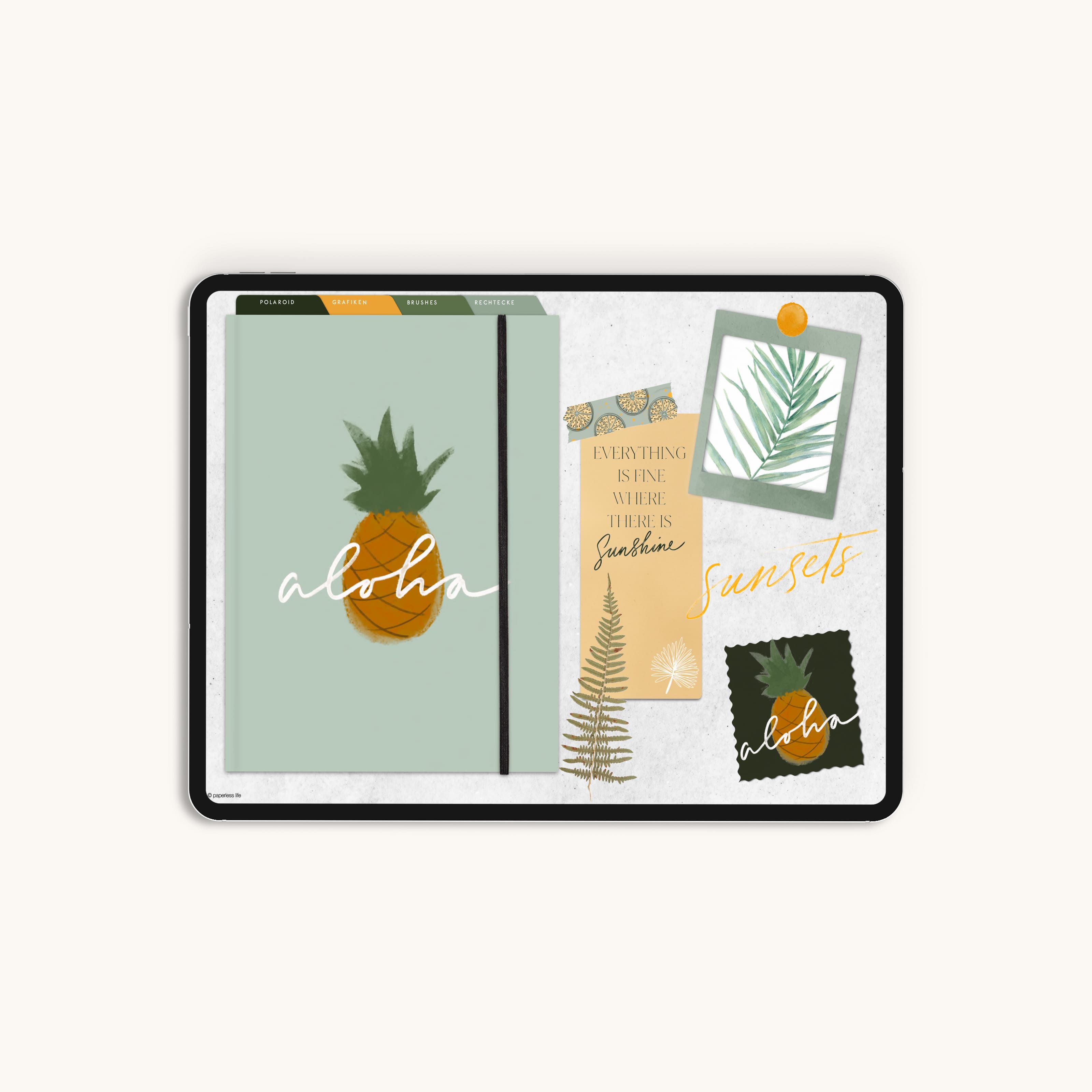 160+ Digital Stickers | Tropical set