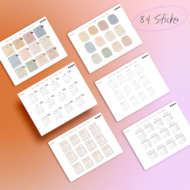 Digitale Sticker | Kalender-Sticker 2026, 2027, 2028