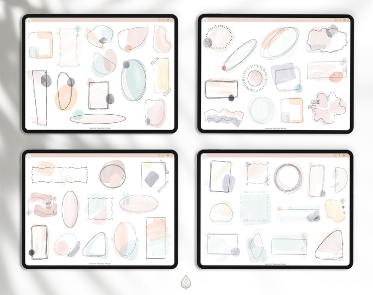 50 Digital Stickers | Abstract Shapes