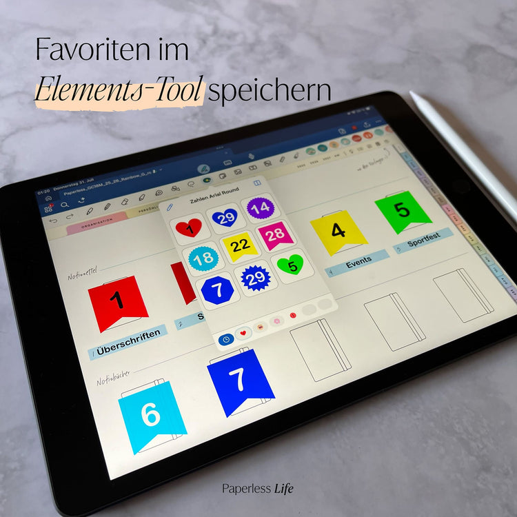 Color Changing Goodnotes Sticker | Zahlen