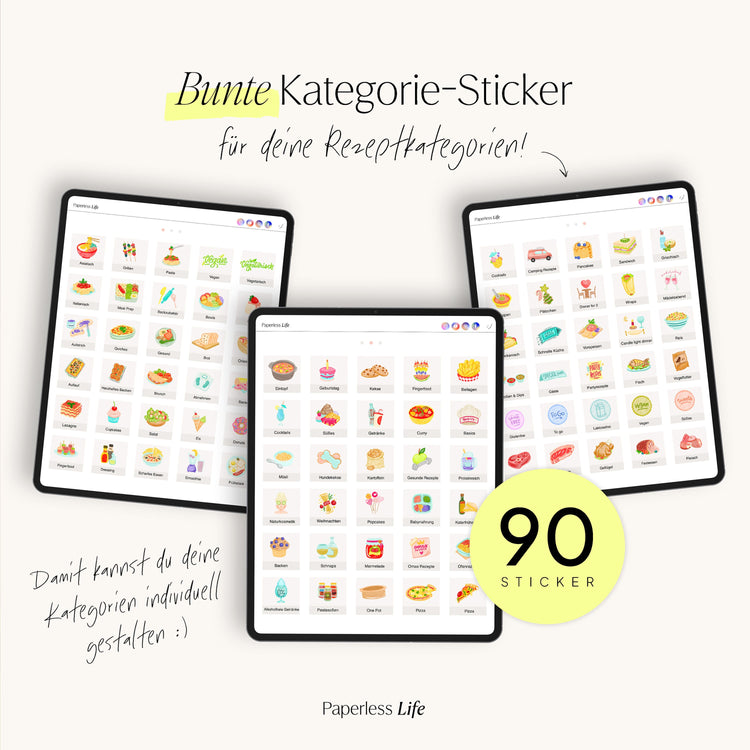 Digitales Chefkoch Bundle | Digitales Rezeptbuch + alle Sticker
