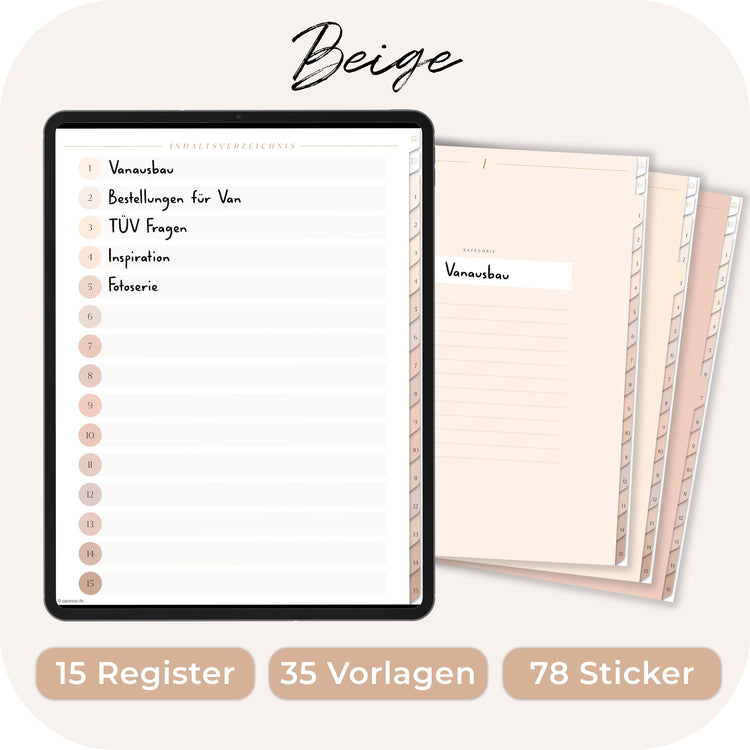 Digitales Notizbuch "Der Gedankensortierer" - 15 Reiter