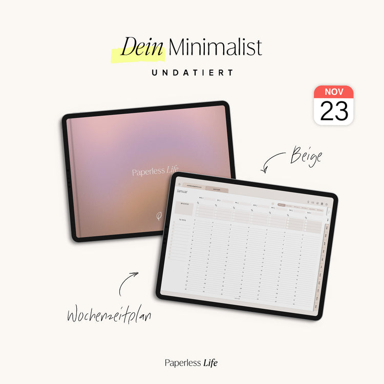Undated Digital Planner I for Goodnotes and much more I the Minimalist