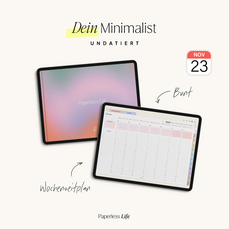 Undated Digital Planner I for Goodnotes and much more I the Minimalist