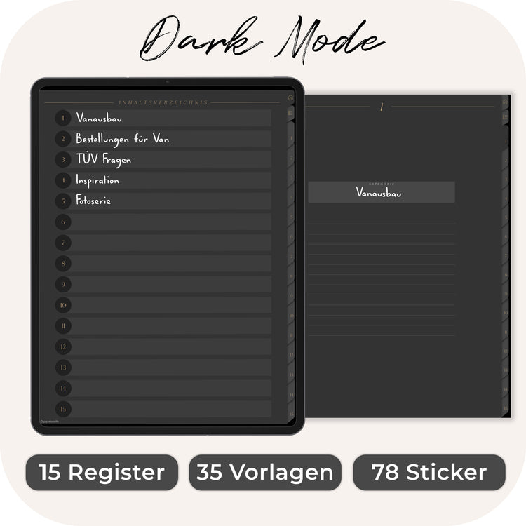 Digitales Notizbuch "Der Gedankensortierer" - 15 Reiter