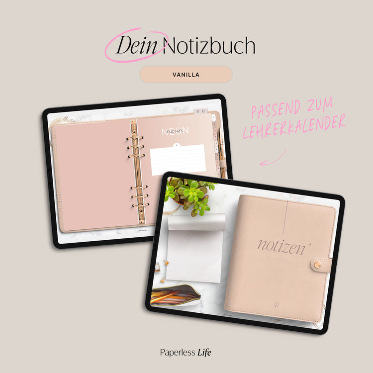 Digitales Notizbuch "Ringbuch" - 15 Reiter | Passend zum Lehrerkalender 26/27