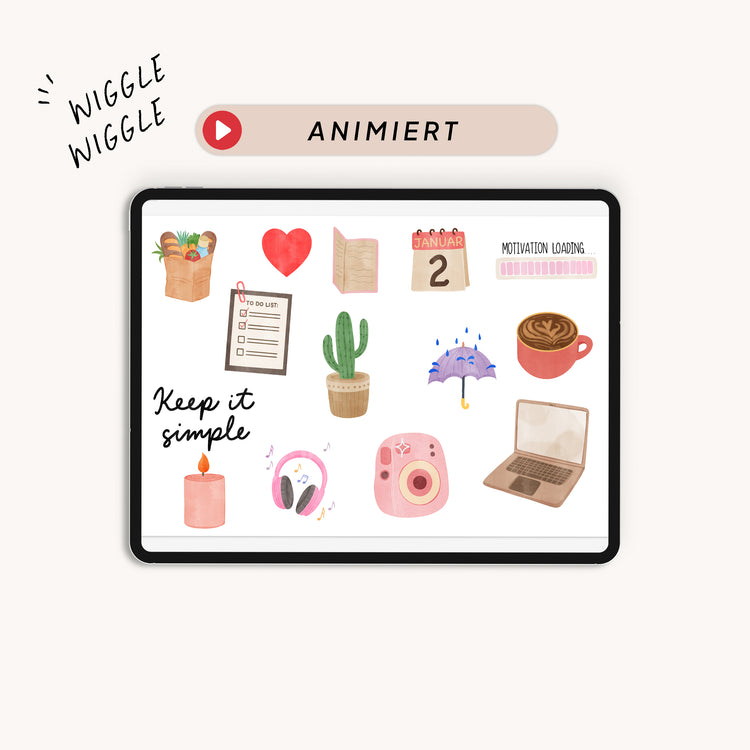 Animierte Sticker | Wiggle-Wiggle im Alltag