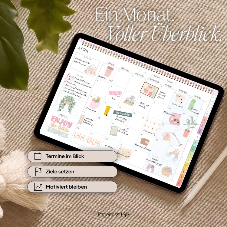 Digital monthly planner 2025