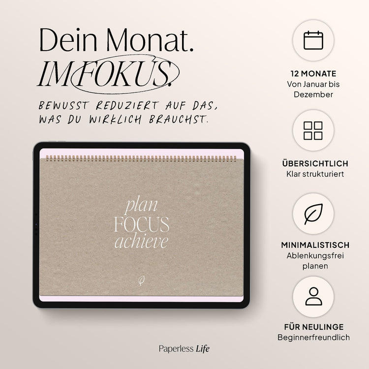 Digital monthly planner 2025