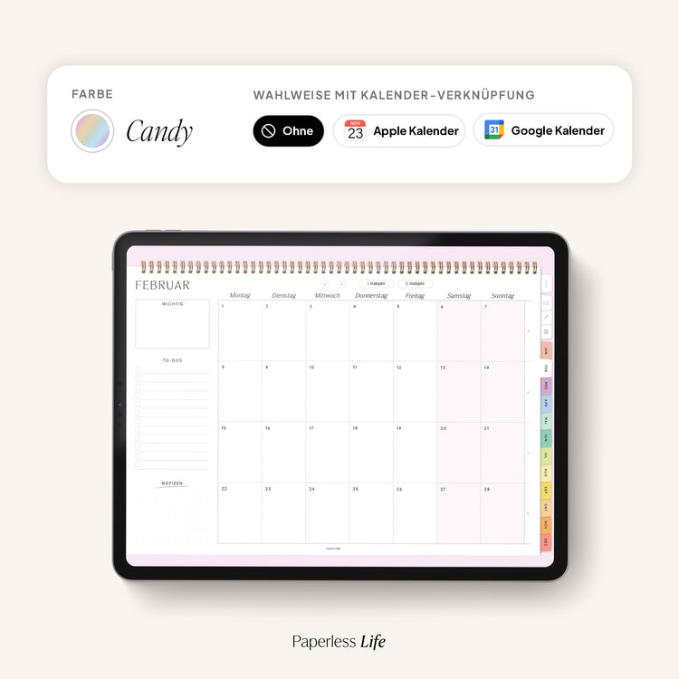 Digital monthly planner 2025