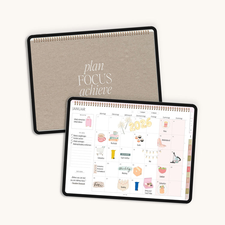 Digital monthly planner 2025