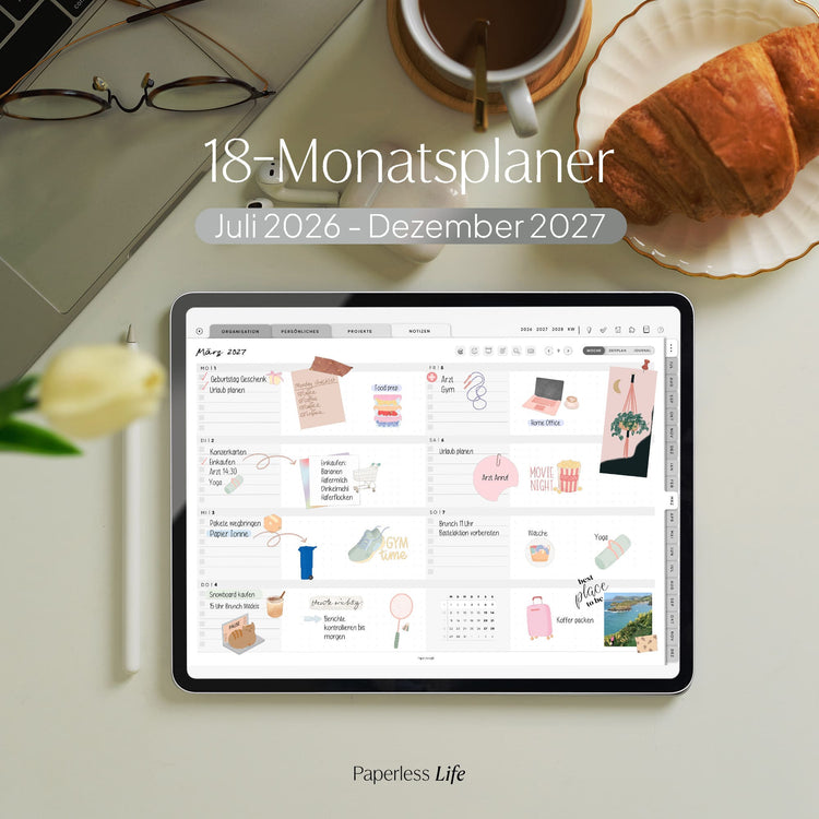 18-Month Digital Planner July 2025 - December 2026 | The Game Changer