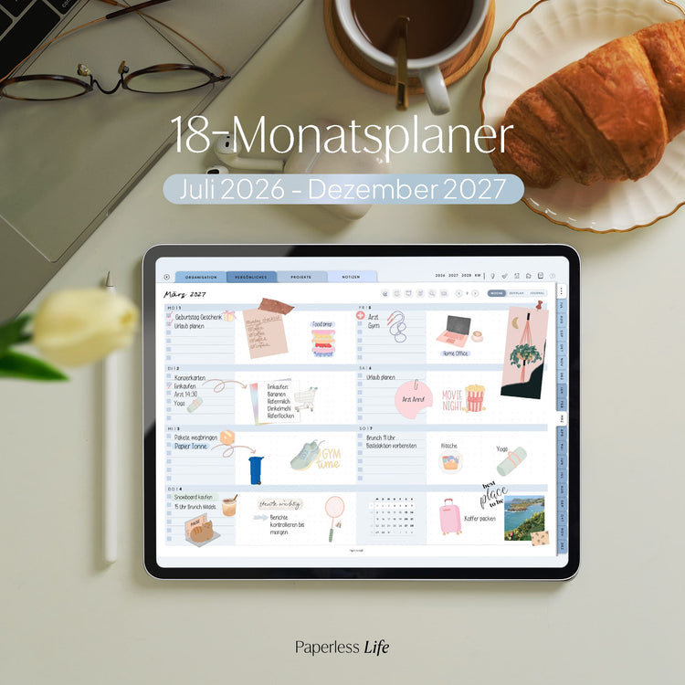 18-Month Digital Planner July 2025 - December 2026 | The Game Changer