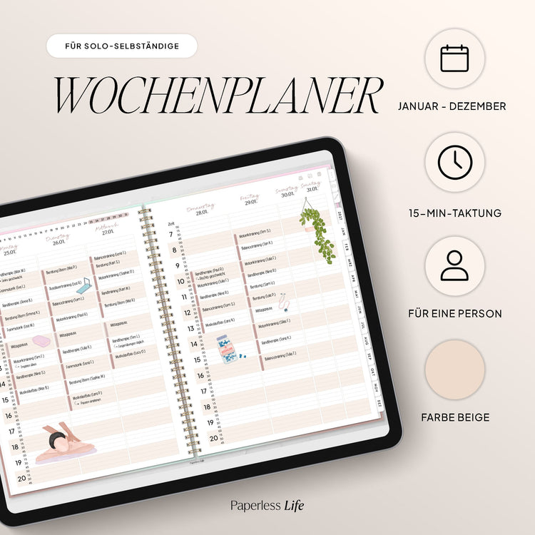 Digitaler Terminplaner 2027 | Für Solo-Selbstständige und kleine Teams