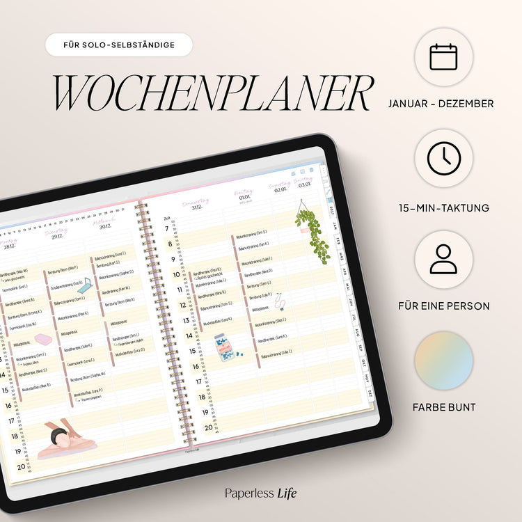 Digitaler Terminplaner 2027 | Für Solo-Selbstständige und kleine Teams