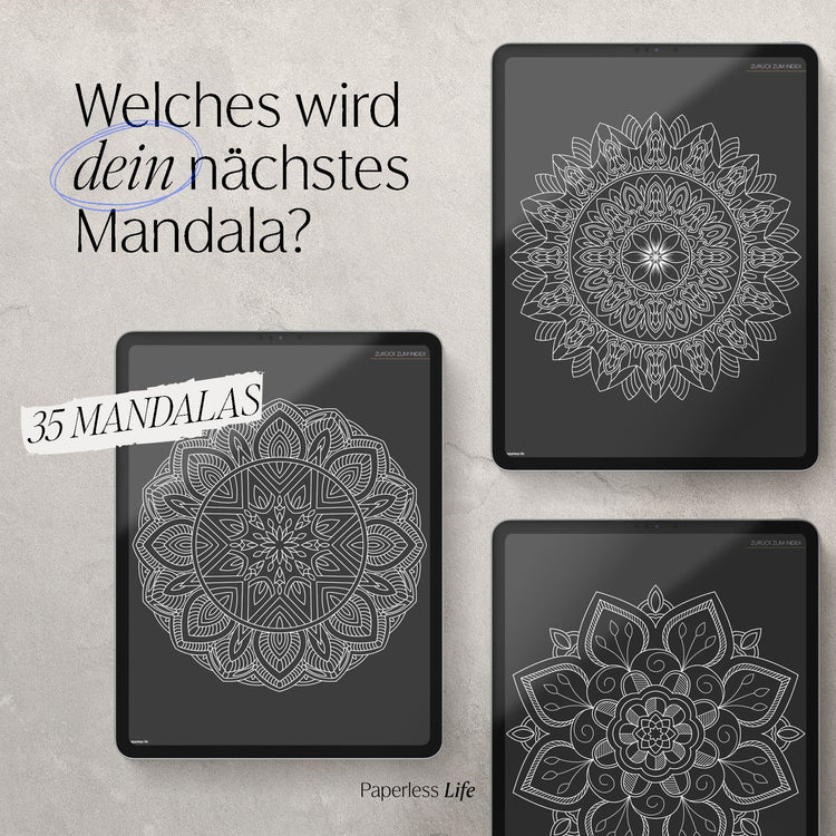 Digitales Malbuch - Mandala Black Edition
