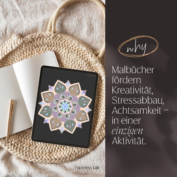 Digitales Malbuch - Mandala Black Edition