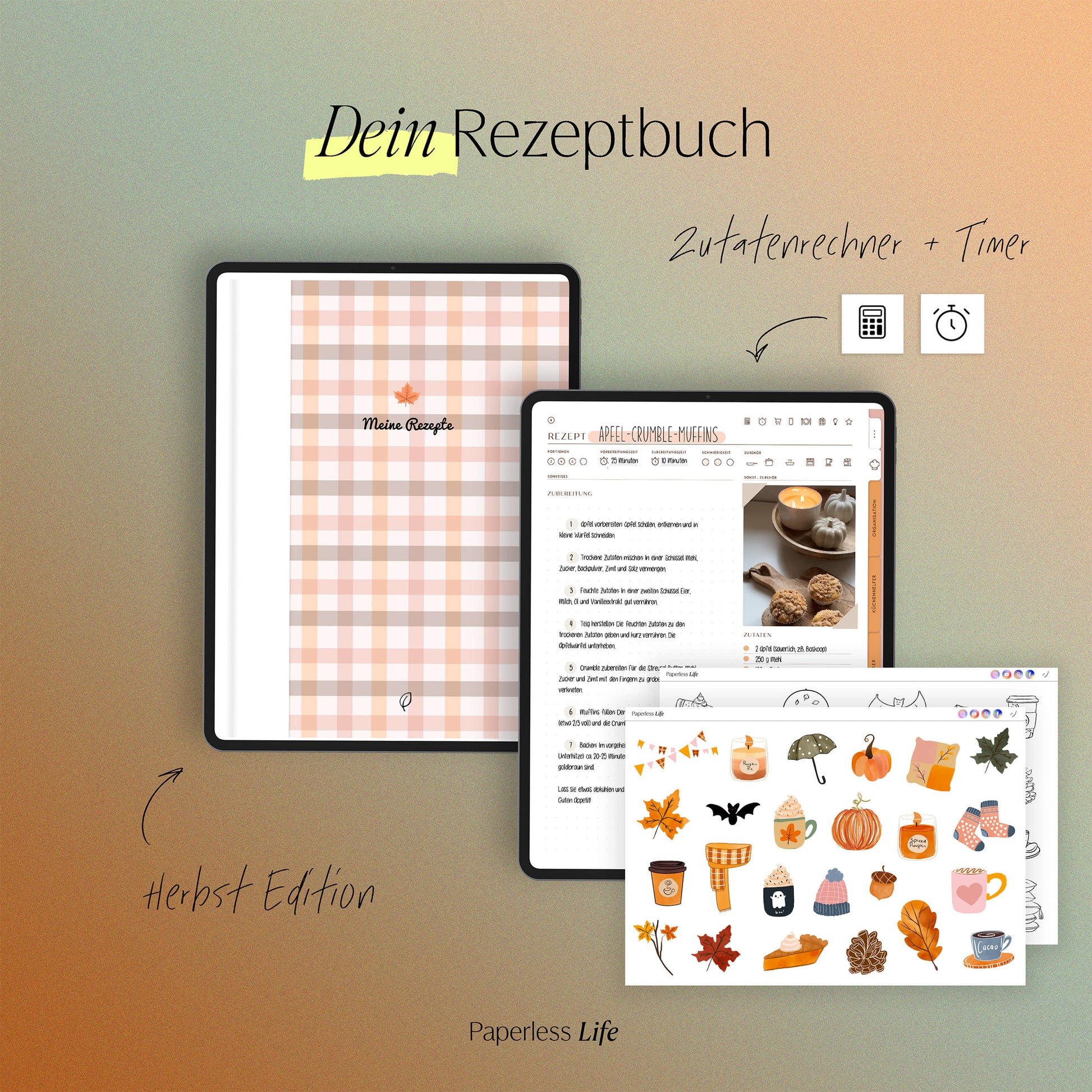 Digitales Rezeptbuch mit Zutatenrechner