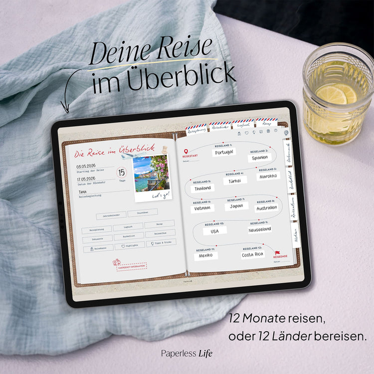Das Weltreisetagebuch | Für 6 Monate oder 365 Tage