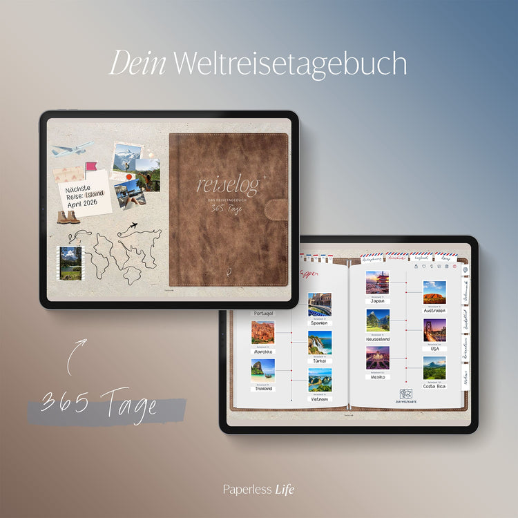 Das Weltreisetagebuch | Für 6 Monate oder 365 Tage