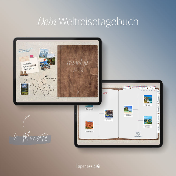 Das Weltreisetagebuch | Für 6 Monate oder 365 Tage