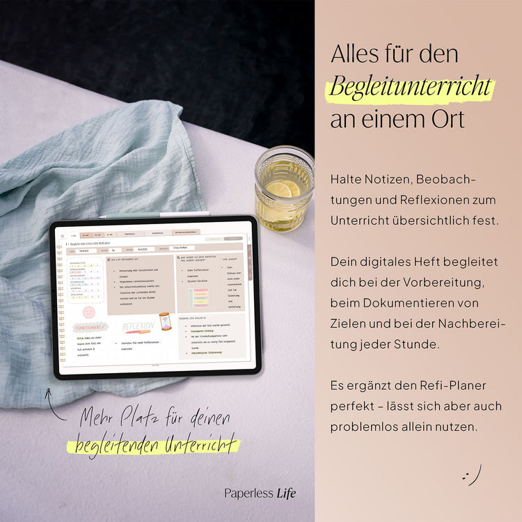 Digitales Notizbuch für den begleitenden Unterricht