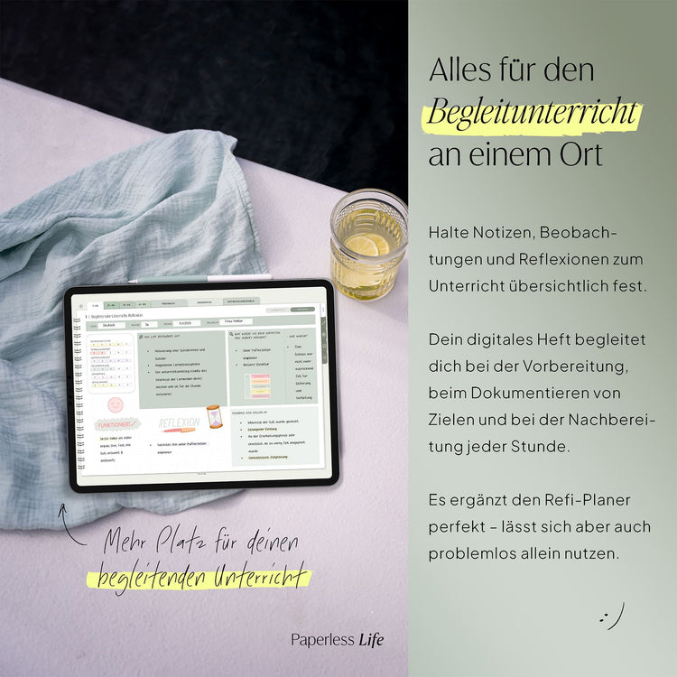 Digitales Notizbuch für den begleitenden Unterricht
