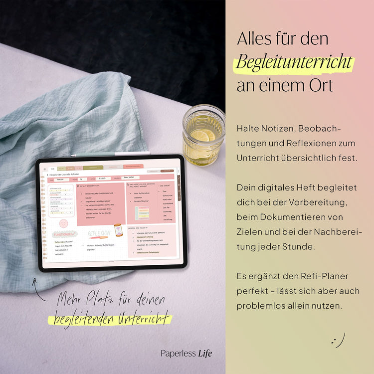Digitales Notizbuch für den begleitenden Unterricht