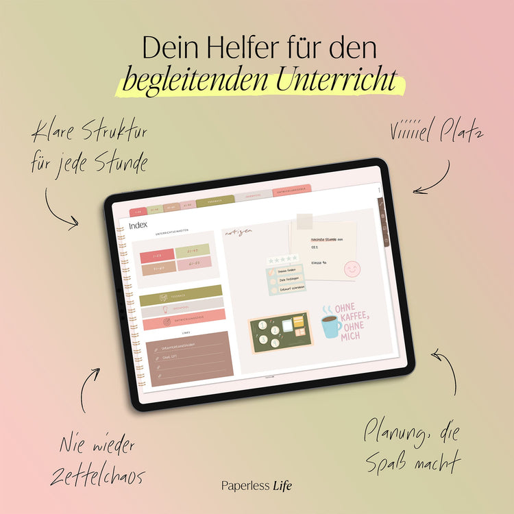 Digitales Notizbuch für den begleitenden Unterricht