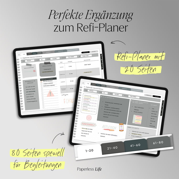 Digitales Notizbuch für den begleitenden Unterricht