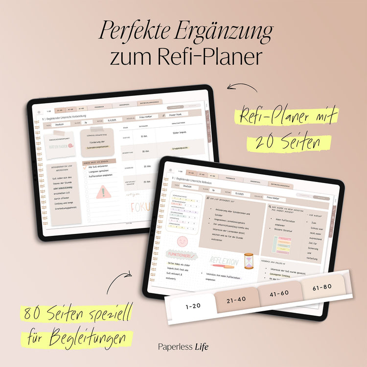 Digitales Notizbuch für den begleitenden Unterricht