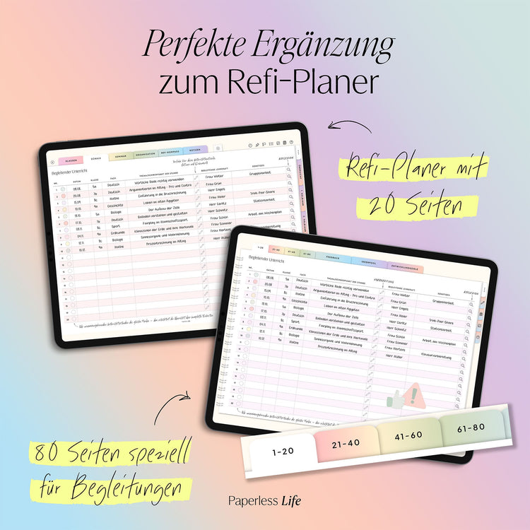 Digitales Notizbuch für den begleitenden Unterricht