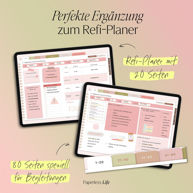 Digitales Notizbuch für den begleitenden Unterricht