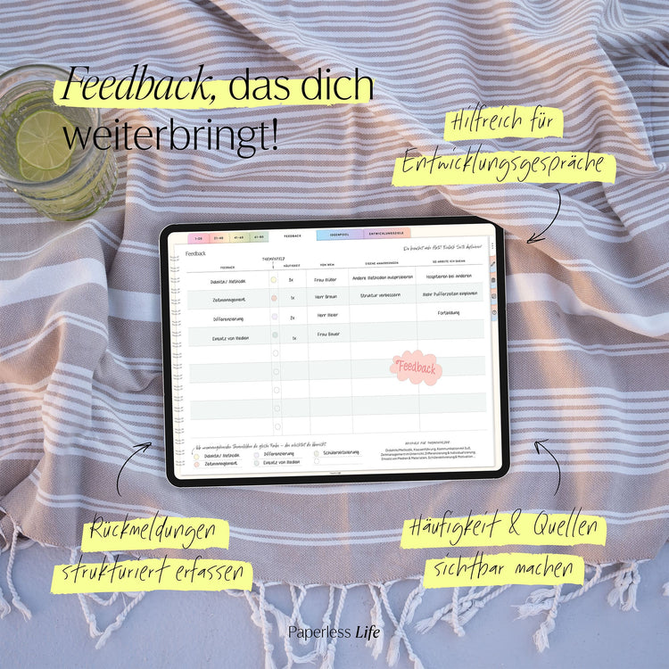 Digitales Notizbuch für den begleitenden Unterricht