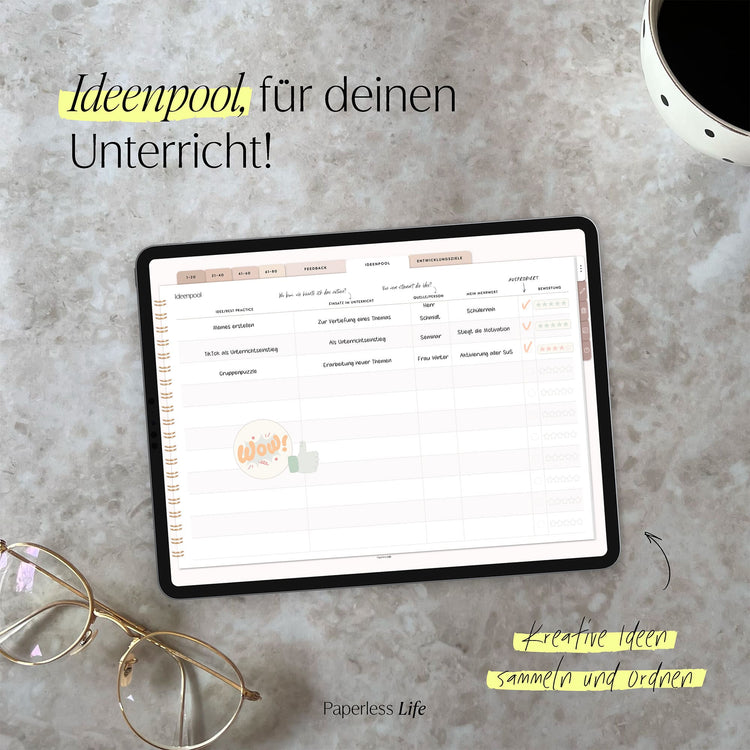 Digitales Notizbuch für den begleitenden Unterricht