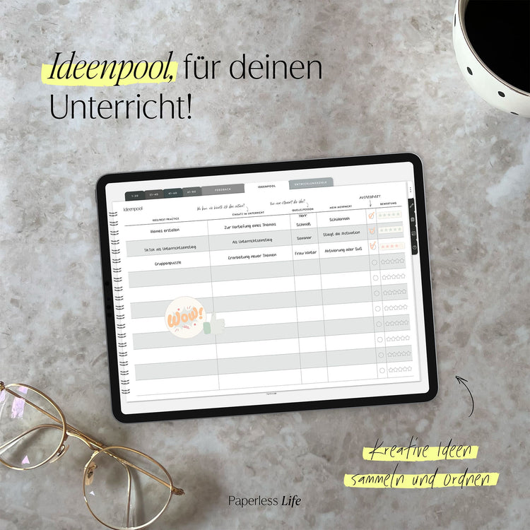Digitales Notizbuch für den begleitenden Unterricht