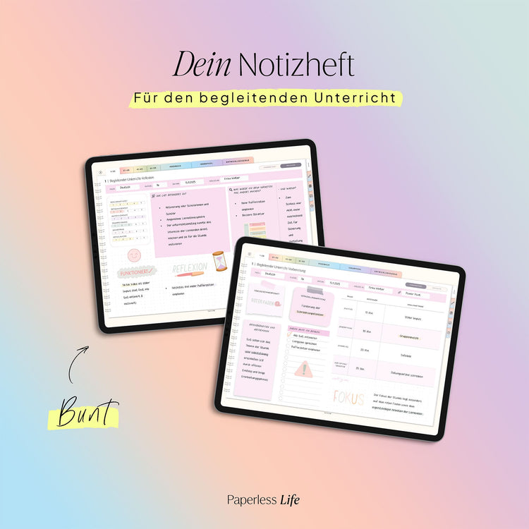 Digitales Notizbuch für den begleitenden Unterricht