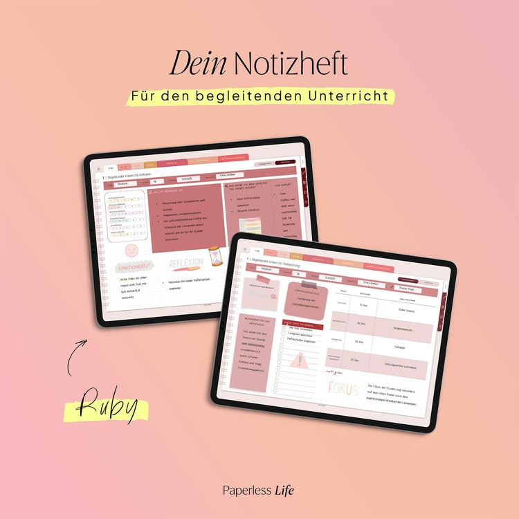 Digitales Notizbuch für den begleitenden Unterricht