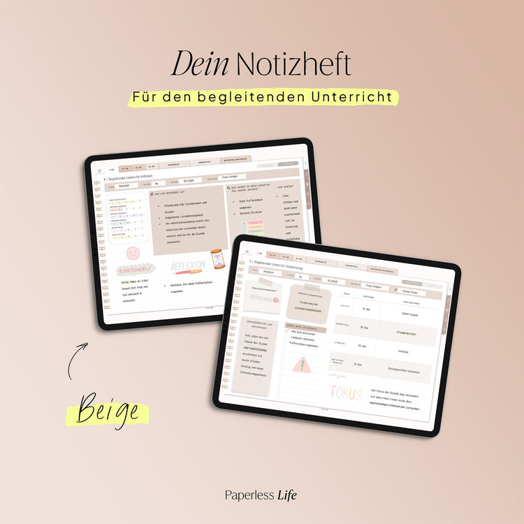 Digitales Notizbuch für den begleitenden Unterricht