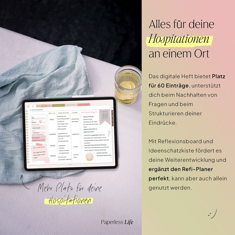 Digitales Notizbuch für Hospitationen