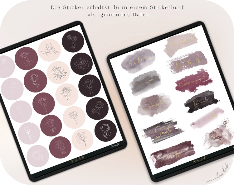 Digital Stickers | Floral beige